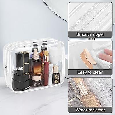  Lermende Clear Makeup Bag,2 Layer Clear Makeup Case