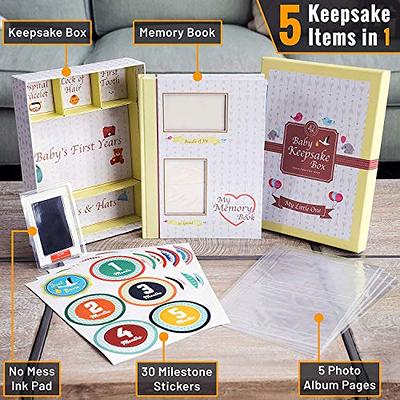  Leather-Bound Baby Memory Book - Baby Scrapbook Album