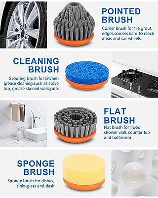 Electric Spin Scrubber, 1000RPM Cordless Extension Shower Cleaning Brush, 4  Replaceable Heads, DS-268B Electric Power Scrubber 49-inch Handheld
