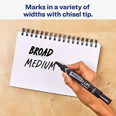 Marks-A-Lot Permanent Markers, Large Desk-Style Size, Chisel Tip