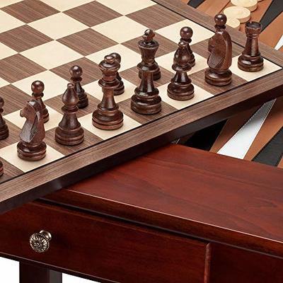 GSE Wooden 7-in-1 Board Game Set - Chess, Checkers, Backgammon, Dominoes,  Cribbage Board, Playing Card & Poker Dice Game Combo Set (Old Fashioned)