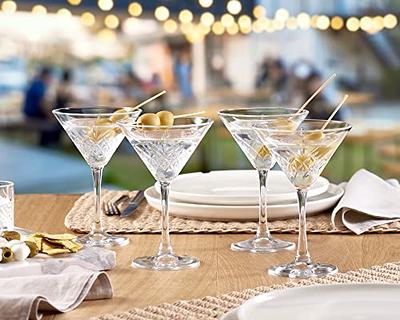 Pasabahce Premium Stemmed Martini Glasses Set of 4, Crystal Design