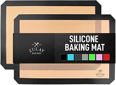 Zulay Kitchen (2 Pack) Silicone Baking Mat Sheet Set - Reusable