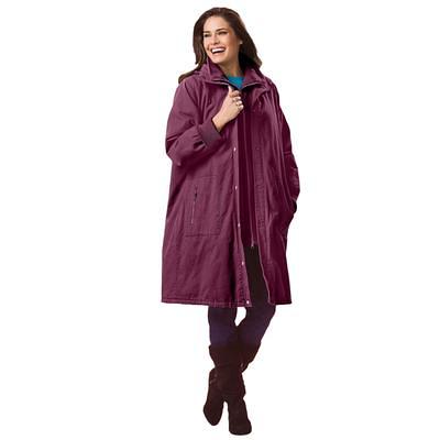 Woman Within Women's Plus Size Fleece Sweatshirt - M, Deep Claret