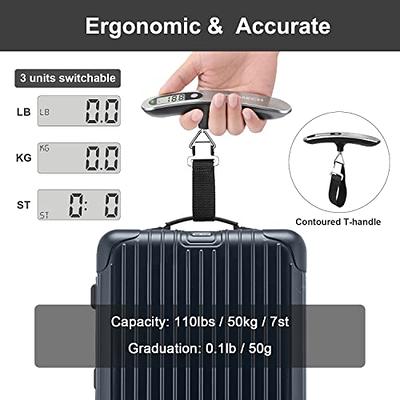 Digital Luggage Scale Portable Hanging Baggage Scale Travel Scale Luggage  Weight Suitcase Scale Digital Handheld - White