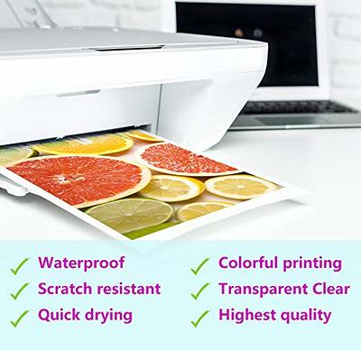 Clear Sticker Paper for Inkjet Printer - 15 Sheets (8.5 x 11) Translucent  Waterproof Printable Vinyl Sticker Paper for DIY Personalized Stickers  Holds Ink Beautifully & Dries Quickly - Yahoo Shopping