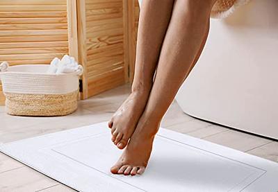 White Classic Luxury Bath Mat Floor Towel Set - Absorbent Cotton Hotel Spa  Showe