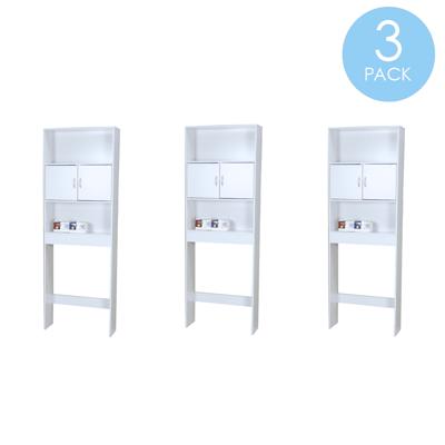 White 3-Tier Wood Bath Organizer Shelf