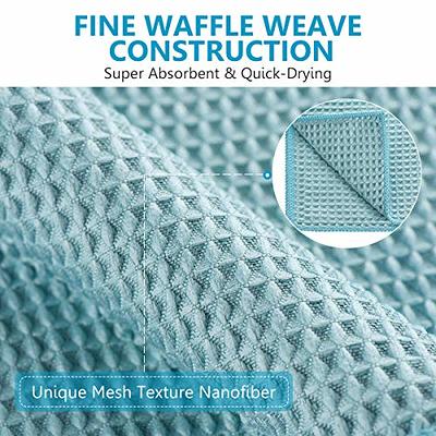 6 PCS Reusable Waffle Weave Microfiber Cleaning Cloth Super