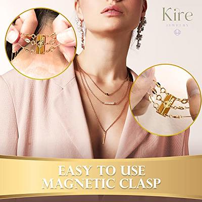 Kire Jewelry Triple Layered Magnetic Necklace Clasp, Perfect for Layering  Necklaces for Women, Gold Plated Jewelry Connector Extender for Necklace  and Bracelet Chain