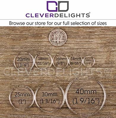 Cleverdelights 20 Pack 1 Square Glass Tiles - Clear Tiles - 20