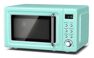Costway 0.9 Cu.ft Retro Countertop Compact Microwave Oven - Mint Green