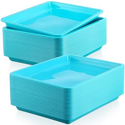 24 Pcs Activity Plastic Art Trays and Craft Tray 11 x 8.66 x 0.98 Inch Flat  Storage Tray Serving Organizer Tray Stackable Bin for Painting Beads Office  School DIY Projeects (Light Blue) - Yahoo Shopping