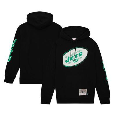 New York Jets New Era Throwback Colorblocked Pullover Hoodie - Green/Black