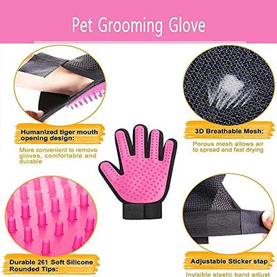 2 in 1 Pet Grooming Gloves for Dogs & Cats, Pet Fur Remover Glove