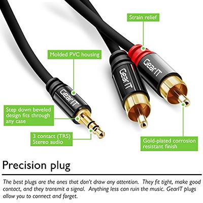 Enbiawit Lightning to RCA Cable Audio Aux Adapter,3 in 1 6.6ft/2M Audio  Cable,RCA to 3.5mm Cable,USB C to 2 RCA Audio Cable,for Power Amplifier,  Car