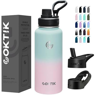 COKTIK 40 oz Tumbler with Handle and Straw, 3 Lids