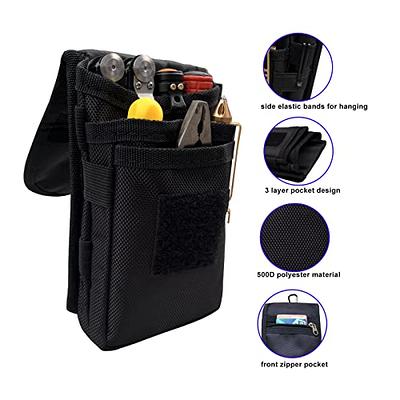  Pocket Organizer with Velcro, Nylon Utility Pouch, Small Tool  Pouch for EDC Gears, Mighty Pouch with D-Ring, Pocket Pouch, Multitool  Organizer Pouch (Black) : Tools & Home Improvement