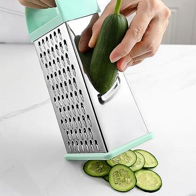 Professional Box Grater, Stainless Steel With 4 Sides, Best For