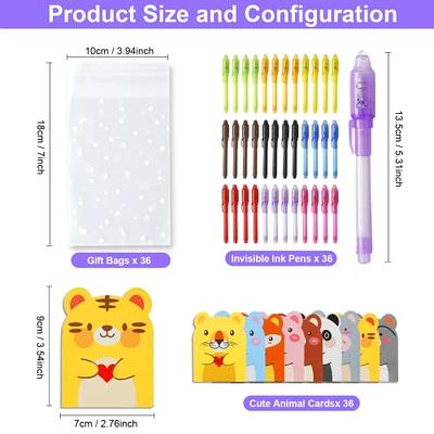 DazSpirit 36PCS Invisible Ink Pens for Kids & Teens, UV Light Spy Pens with  Animal Cards & Gift Bags, Top Secret Message Magic Markers, Disappearing  Ink, Mystery Party Favors, Birthday Gifts 