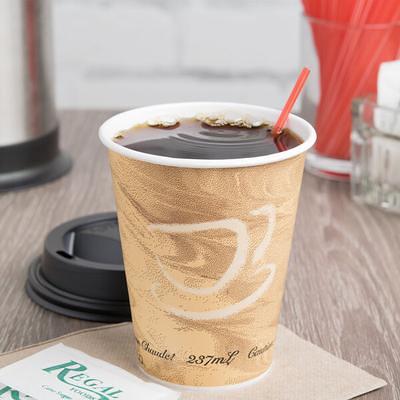 Solo 424SIN-0041 24 oz. Bistro Single Sided Poly Paper Hot Cup - 500/Case