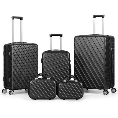 Best Dual Spinner Hardside 3 or 5 Piece Luggage Set by ABQ Luggage TSA System - Wave - Lake in Green