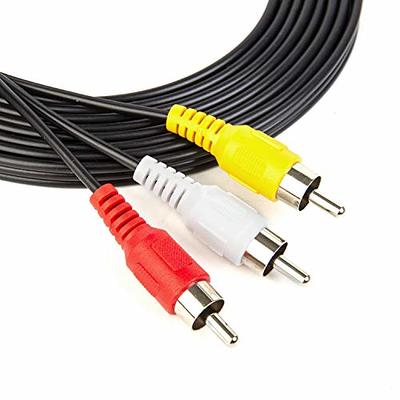 3 RCA Cable Audio Video Composite Cable, 5 ft RCA 3-Male to 3-Male, for TV,  VCR, DVD, Satellite, and Home Theater Receivers