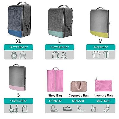 Mesh Luggage Organiser Packing Cubes 4pcs/Set Travel Compression Suitcase  Bags
