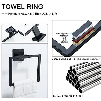 NearMoon Square Hand Towel Holder/Towel Ring, Premium SUS304 Stainless  Steel Hand Towel Bar Rustproof Wall Mounted Towel Rack for  Bathroom/Kitchen