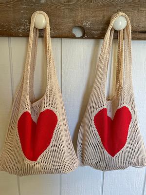 Crochet Heart Tote 