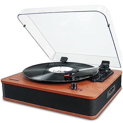 Vinyl Record Player with External Speakers， USB Recording，