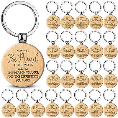 Tondiamo 100 Pcs Thank You Appreciation Gift Round Wood Keychains