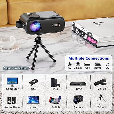 YABER Mini Projector with Screen, 1080P Full HD 9000L Outdoor Movie  Projector, Portable WiFi Projector Compatible with TV Stick/iOS/Android/TV