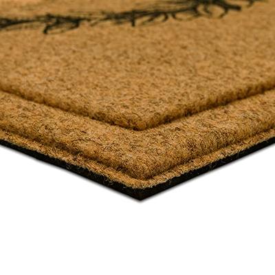 A1hc Natural Coir & Rubber Doormat, Thick Durable Doormats for Outdoor Entrance, Heavy Duty - 24 x 39 - Beige/Black