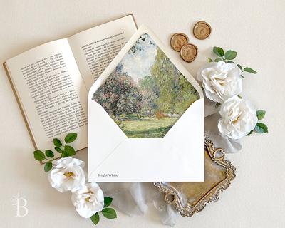 Garden Wedding Envelopes  Fine Art Envelope Liner, Impressionist Painting  Elegant Wedding Envelope, Floral - Yahoo Shopping