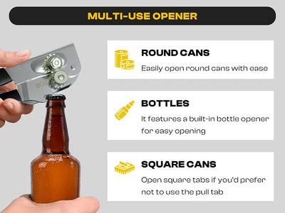 Unique One-Handed Bottle & Beverage Can Opener