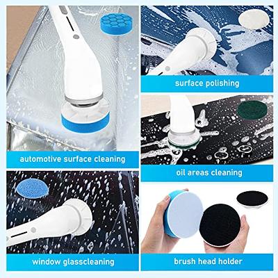 Cordless Electric Spin Scrubber,Cleaning Brush Scrubber for Home,  400RPM/Mins-8 Replaceable Brush Heads-90Mins Work Time,3 Adjustable Size,2