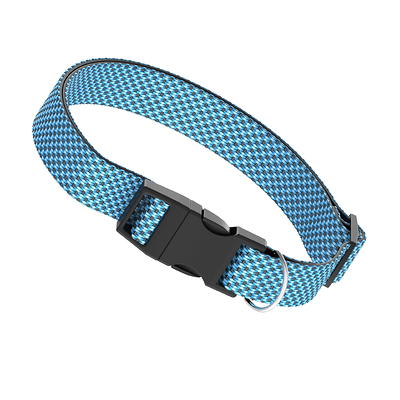 Vibrant Life Solid Nylon Dog Collar with Metal Buckle, Blue, Medium