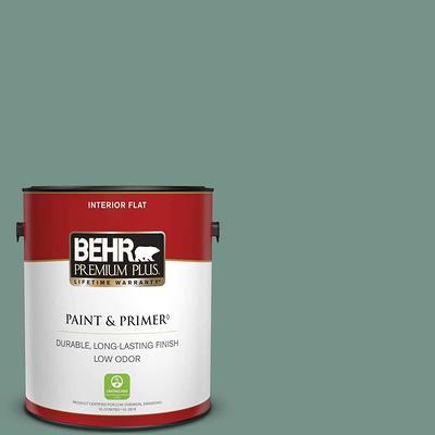 BEHR PREMIUM PLUS 5 gal. #70 Linen White Flat Low Odor Interior