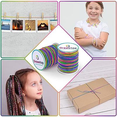 Dreamtop 1mm 100 Meters Rainbow Elastic String for Bracelet, Pony