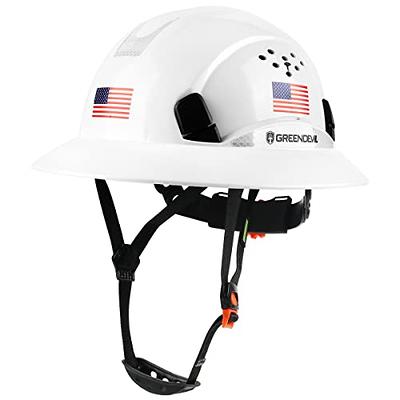 Fully Adjustable White Full-Brim Safety Helmet for Construction - NSI  Industries