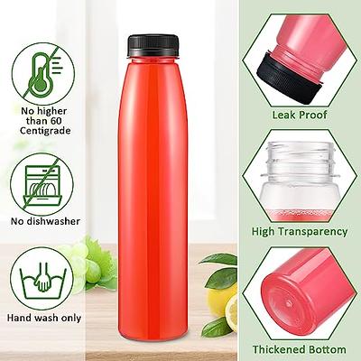 Tanlade 100 Pcs Plastic Juice Bottles with Caps Refrigerator Drink