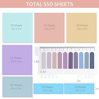 Pastel Transparent Sticky Notes, 3x3 Clear Sticky Tabs, Translucent Page  Flags Book Markers Stickers, Aesthetic School Supplies