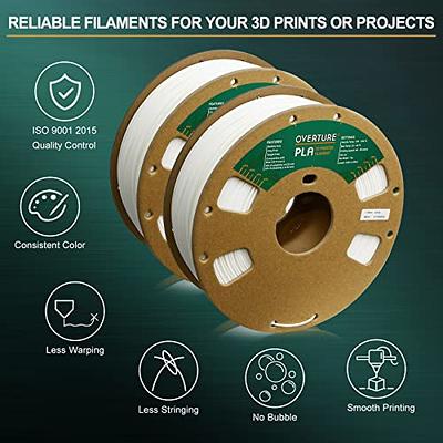 OVERTURE PLA Filament 1.75mm PLA 3D Printer Filament, 1kg Cardboard Spool  (2.2lbs), Dimensional Accuracy +/- 0.03mm, Fit Most FDM Printer