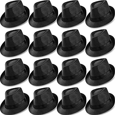 16 Pcs Straw Hats 1920s Classic Hats Short Brim Hat Summer Hats for Man  Women Straw Hats Panama Hat (Black, Polyester) - Yahoo Shopping