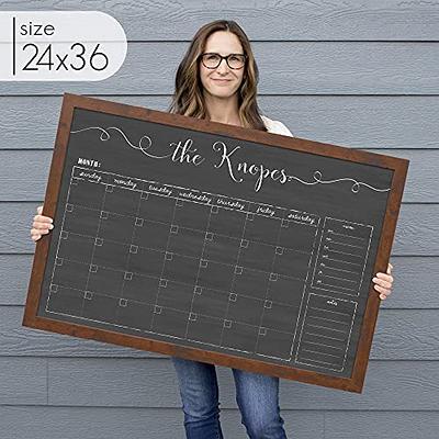 Large Framed Calendar, 24x36 dry erase framed calendar, landscape calendar,  custom family name calendar, cursive hanging chalkboard calendar - Yahoo  Shopping