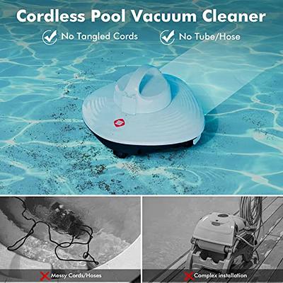 INSE Y10 Cordless Robotic Pool Cleaner, Automatic Pool Vacuum, 90 Mins  Runtime, Self-Parking, Powerful & Lightweight, IPX8 Waterproof, Ideal for  Flat