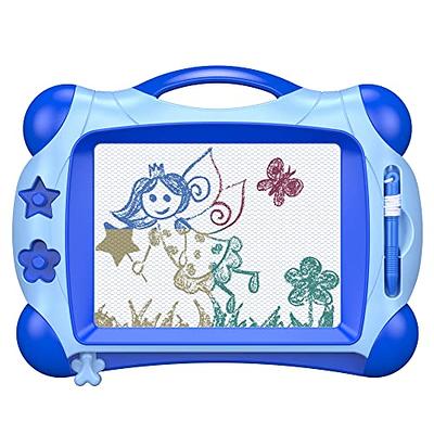 SGILE Magnetic Drawing Board Toy for Kids, Large Doodle Board Writing  Painting Sketch Pad, Blue