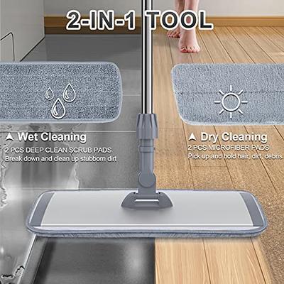 18 Professional Microfiber Mop System - Wet & Dust Mop Pads