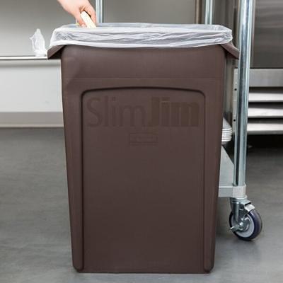 Lavex 52 Qt. / 13 Gallon Slim Black Rectangular Under-Counter Trash Can